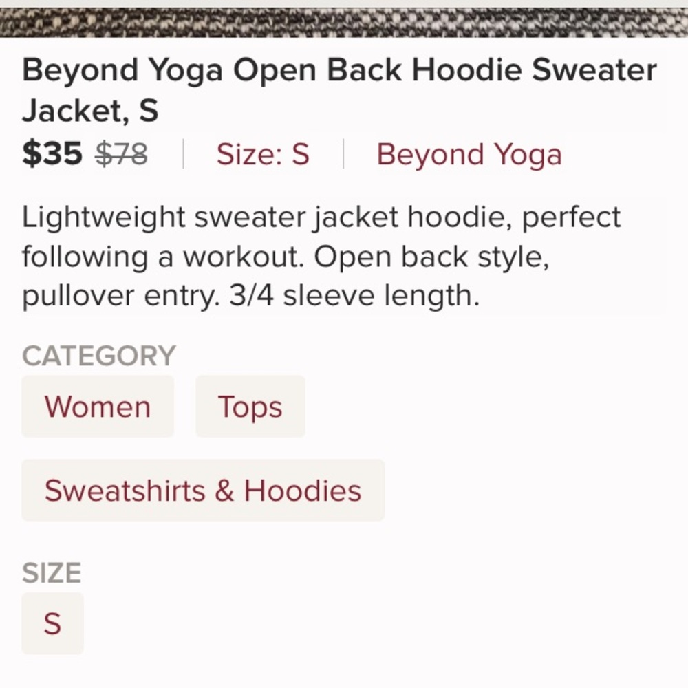 Beyond Yoga Slit Back Panel Workout Hoodie Size S - Picture 8 of 8